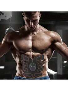 USB Charge Ems Muscle Stimulator Abs Training Exercise Equipment For Men And Women, Abdominal Muscle Trainer And Massager - Black - View 6