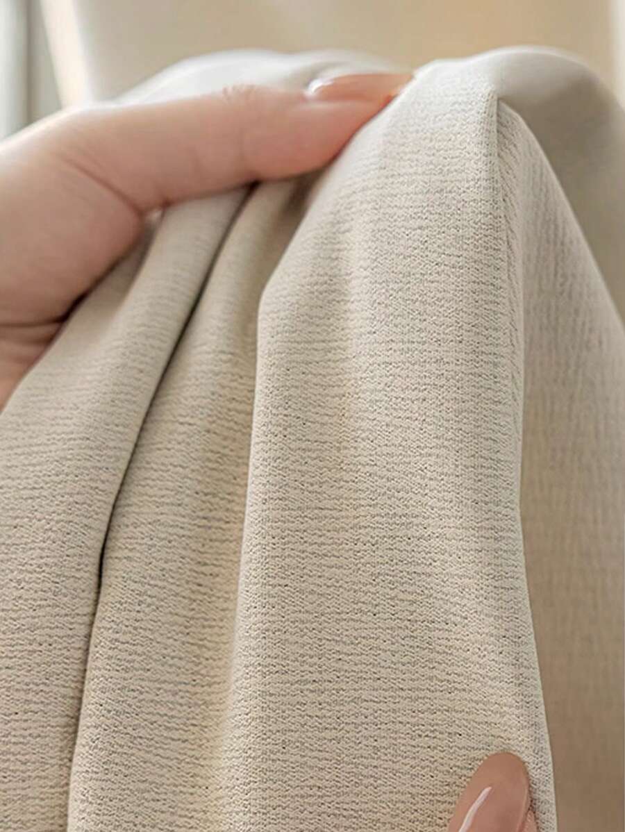 1 pieza Cortina de lujo para sala de estar, unicolor minimalista nórdica, que bloquea el sol, insonoriza y aísla el calor, lista para usar y con ojales