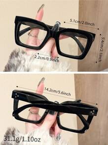 2 piezas Gafas anti luz azul, con montura cuadrada de estilo Y2K para hombres y mujeres, gafas retro casuales de lentes transparentes