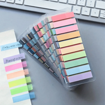 1400/600/200pcs, Sticky Labels, Page Number Markers, Sticky Notes, Colorful Translucent Writable And Reusable Bookmark Labels, Beautiful Ribbon Index Labels, European And American Retro Color PET Transparent Sticky Notes Index Sticky Notes,School Supplies,Back To School