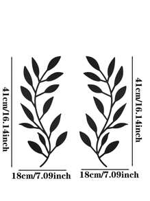 2pcs Farmhouse Leaf Metal Wall Art Decor - Elegant Home Decor For Housewarming, Metal Hanging Decorations, No Electricity Or Feathers Design, Suitable For Living Space Wall Decor, Living Room, Bedroom, Office Gifts Birthday Graduation