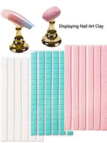 Multi Purpose Nail Art Clay For False Nail Tips Displaying Pink Green White Adhesive Adhesive Glue Mud Nail Practice Tools