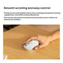 Logitech Ratón Bluetooth inalámbrico M196, compacto y portátil para oficina, hogar, laptop, estudiantes y uso empresarial (Blanco)