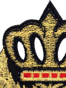 1pc Golden Wheat Ear Crown Iron-On Transfer Patch, Custom DIY Clothing Accessory, Embroidery Sewing Iron-On Cloth Applique, Garment/Shoes/Bag Decorative Patch, Repair Hole Embroidered Applique Summer, School - Multicolor - View 4