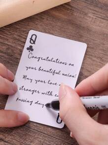 定制扑克牌婚礼宾客簿、定制扑克牌、空白卡、个性化扑克牌、婚礼宾客簿替代品、婚礼签名簿、订婚派对卡、个性化婚礼礼物、多功能、耐用、装饰性、可重复使用、精致、时尚、高品质、色彩鲜艳、现代、定制、个性化、独特、适合男士、女士、男朋友、爸爸、女朋友、妈妈、家人、朋友、茶室、家居、花园、办公室、周年纪念日、情人节、母亲节、生日、父亲节、毕业典礼、婚礼、乔迁之喜 - 撲克牌簽到 - 查看 5