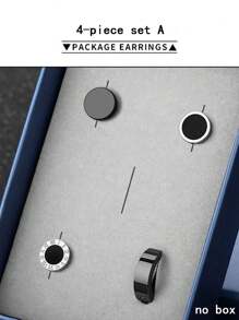 1 对钛钢耳钉套装，时尚不褪色耳环，简约风格，男女通用 - 彩色 - 查看 8