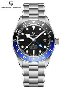 PAGANI DESIGN 男士商务自动机械GMT腕表 陶瓷表圈 不锈钢表壳 防水腕表 PD-1706