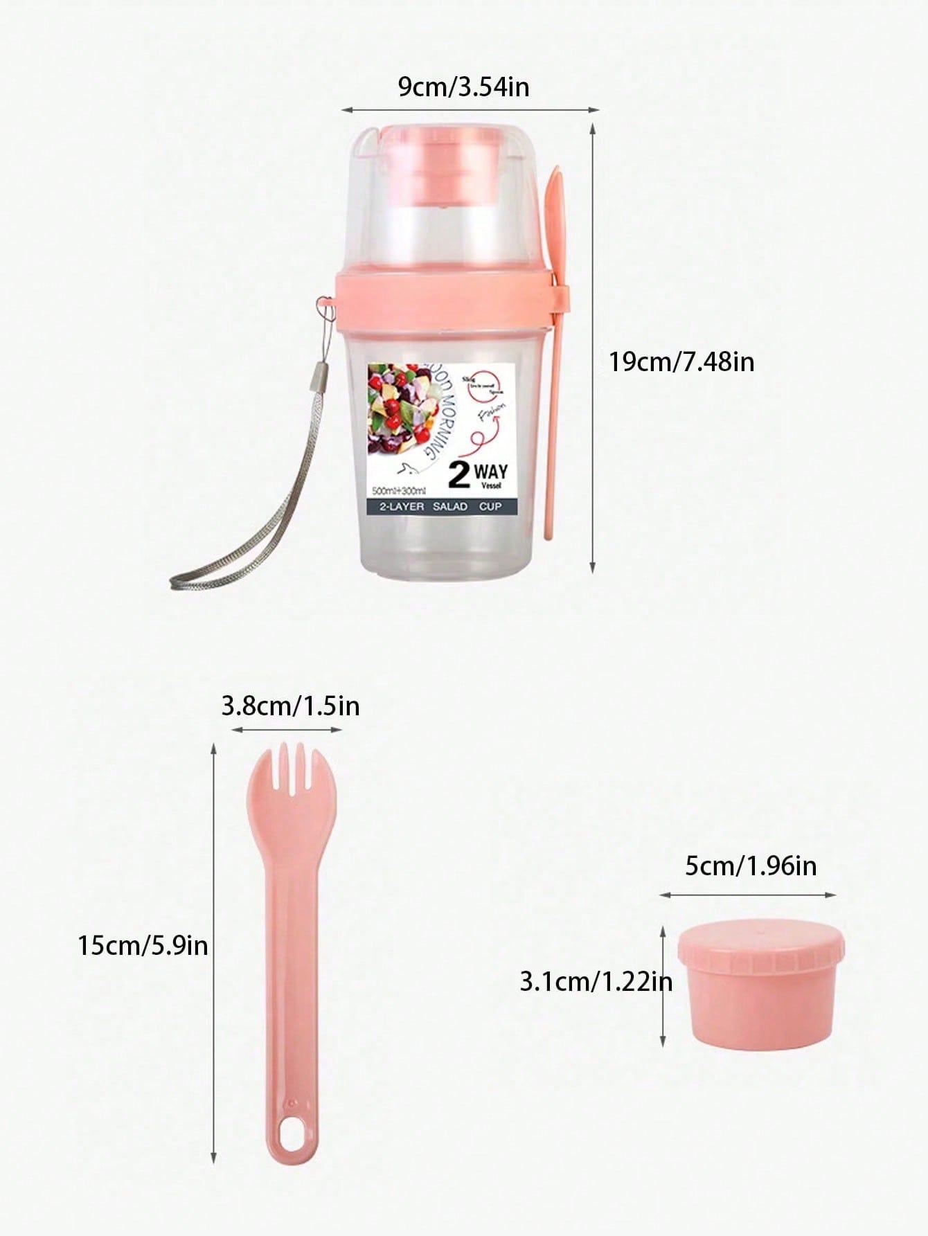 1 طقم وعاء سلطة الإفطار، حاوية وعاء طعام محمول للف...