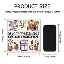 (Original, Papel grueso mejorado, páginas interiores de 120g, Versión 2025, 7.9*7.9 pulgadas, 24 páginas, Impresión de un solo lado) 1 pieza Libro para colorear para adultos con tema de cosméticos, para aliviar el estrés, con hermosos patrones y líneas claras, adecuado para el Día de San Valentín, cumpleaños, Pascua y otras fiestas, una excelente manera de relajarse