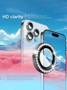 3-pack cameralensbeschermers compatibel met iPhone 16 Pro/iPhone 16 Pro Max - Prachtige glanzende, 9H gehard glazen camerahoes, schermbeschermer, metalen ring, decoratieve accessoires (stijlvol zwart)