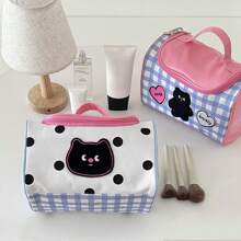 1 件大容量化妆包多功能化妆品收纳包手提包沐浴淋浴钱包袋便携式化妆品刷收纳包带拉链封口适用于口红、刷子、护肤品、护手霜、耳机、家居小物品