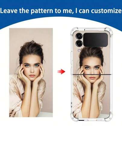 Carcasa personalizada con patrón DIY compatible con Samsung Galaxy Z Flip6, Z Flip5, Z Flip4, Z Flip3. Cuatro esquinas de protección, transparente, regalo de cumpleaños, regalo de vacaciones, funda protectora