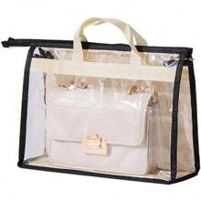 PVC Cabinet Storage Bag For Women Handbags, Shoulder Bags, Wallets - Dust-Proof Transparent Zipper Storage Bag With Handle, Suitable For Various Room Types, Bedroom Closet, Etc - Multi-Functional Shelf Installation System - Multicolor - View 2
