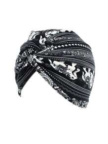 1pc New Women Floral Print Turban Hat Cancer Cap Islamic Hair Loss Hat Head Scarf Satin Liner Inner Cap Arab Valentine's Day Valentines - Turban Hat - View 22