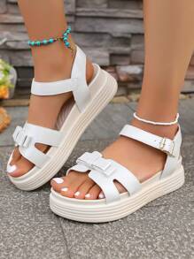 Women's Fashion Thick-Sole Sandals With Bowknot Design