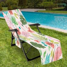 Housse de chaise de plage pliable pouvant être pliée en un sac à porter à l'épaule, avec des poches latérales pour ranger lunettes et téléphone. Convient pour les chaises de plage, serviettes, chaises de piscine et transats. Facile à transporter. Été, accessoires de voyage, vacances, décorations de salle de bain, essentiels de plage