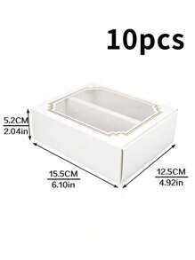 5pcs Long Rectangular Window-Lid Mooncake, Snow Flake Cake, Mung Bean Cake, Cookie Packaging Boxes - Brown Long Strip Window-5pcs - View 14