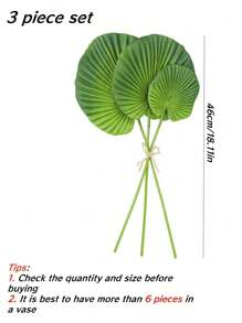1/3/6Pcs Pu Foam Artificial Palm Leaves, Artificial Palm Tropical Leaves, Spring/Summer Decorations, Realistic And Durable Fake Green For DIY Wedding Bouquets Fake Leaves Center Layout Bridal Shower Party Home Decor, Office, Garden, Birthday, Shop Decor, Holiday Decor - No Containers, Tabletop Placement, Romantic Centerpiece, Tabletop Centerpiece Palm Leaves