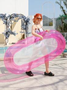 1 pieza Hamaca inflable de agua, diseño de ola transparente, flotador de piscina y playa para adultos para fiestas, regalo perfecto de verano, tumbona flotante multifuncional para diversión y descanso de vacaciones de adultos, artículos esenciales de playa, accesorios de playa