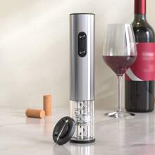 Electric Wine Bottle Opener, Ideal For Parties And Wine Enthusiasts - Kitchen Gadget Gift, Easy Corkscrew & Decanter, Battery-Operated (Batteries Not Included). Available In Set And Single Unit Versions. Set Includes: Bottle Opener, Foil Cutter, Pourer, Pull-Out Vacuum Stopper, Storage Base.