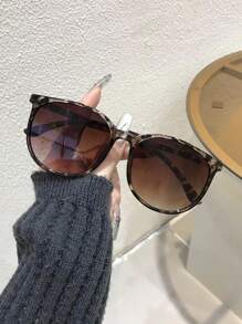 复古现代简约风格辣妹风格活泼 1/3 豹纹多色塑料圆形全画幅，适合女性 - 热带海滩度假、驾驶、家庭出游、骑行时尚配饰