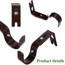 4pcs Heavy Duty Curtain Rod Brackets, Adjustable Metal Hardware Fit 1 Inch Rod, Universal For Living Room & Bedroom, Anti-Rust Wall Supports (Include Expansion Bolts) Gifts Birthday Graduation
