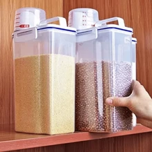 Pote Hermético para Armazenamento com Bico e Copo Medidor 2L - Transparente - Visão 5