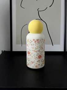 1pc 350ml Blooming Flower Pattern Double-Wall 316L Stainless Steel Vacuum Insulated Tumbler, Coffee Cup, Water Bottle, Personalized Design, Gift For Birthday, Holiday, Suitable For School, Outdoor, Home, Office Back To School