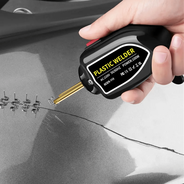 Kunststoff-Schweißmaschine - Schweißsatz mit 200/600/1000 Schweißnägeln, geeignet für Autostoßstangen und PVC-Reparatur-Schweißsätze, leichtes Design, langanhaltend Kunststoff-Pistole (Europäischer Stecker)