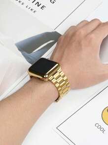 2 件金色不锈钢和 TPU 软质材料可调节表带 + 表壳盖，保护屏幕和机身，兼容手表 Ultra 3 2 1 SE S10/S9/S8/S7/S6/S5/S4/S3/S2/S1，适合男士和女士的多功能礼物 - 金色 - 查看 3