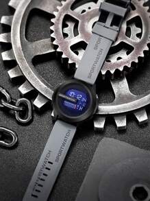 1 件男士炫酷运动 LED 数字手表，时尚户外探险运动手表，带日历功能，带夜灯，适合作为学生礼物 - 彩色 - 查看 12