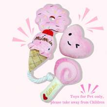 4 件/套小狗吱吱叫的狗爱好者和狗妈妈爱玩具套装毛绒小狗，可爱咀嚼猫/狗爱好者礼物和狗/猫妈妈爱宠物狗爱好者和狗妈妈爱玩具，带吱吱叫的玩具，适合小型犬爱好者和狗妈妈喜欢玩耍，小型到中型犬爱好者和狗妈妈喜欢毛绒玩具，互动游戏玩具 - 彩色 - 查看 2