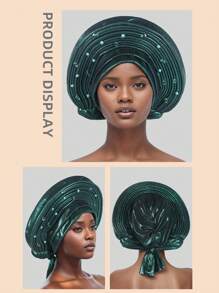 1pc European And American Retro British Felt Headband Hat Women's Derby Headdress With Flowers Women's Soft Beret Elegant Beaded African Car Gel Headband, Hand Layered Shiny Fabric Headband, Bohemian Style Traditional Wedding And Party Special Occasions Headdress - Multicolor - View 6