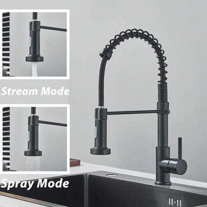 Küche Waschbecken Wasserhahn 360 ° Schwenkbar Ziehen Sie nach unten Sprühmaschine Küchenhahn Single Loch Single Griff Küchenhahn