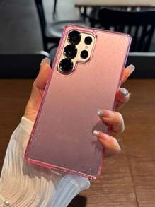 奢华闪光保险杠闪亮透明手机壳适用于三星 Galaxy S25 S24 S23 Ultra Plus A55 A14 A15 A54 A05S A13 4G A35 A34 5G 硅胶亚克力保护套 - 粉色 - 查看 3