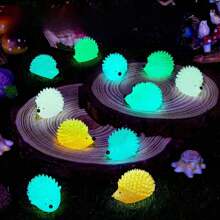 5/10/30/50Pcs Luminous Mini Resin Hedgehogs Cute Miniature Hedgehog Figures Glow In The Dark,Tiny Resin Hedgehogs Animals For Micro Landscape DIY Home Outdoor Decor(Random Color),,Mini Figures Collection - Multicolor - View 2