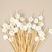 100 Stück/Set Kamille thematische Lebensmittel Picker, Dessert & Obst Gabeln für Geburtstag, Hochzeit, Party Dekoration. Das Produkt ist aus beschichtetem Holz gefertigt und kann während des Transports ein leichtes Abplatzen der Farbe oder ein Überlaufen des Klebers aufweisen, was kein Qualitätsproblem darstellt und die Verwendung nicht beeinträchtigt. Bitte kaufen Sie mit Vertrauen.