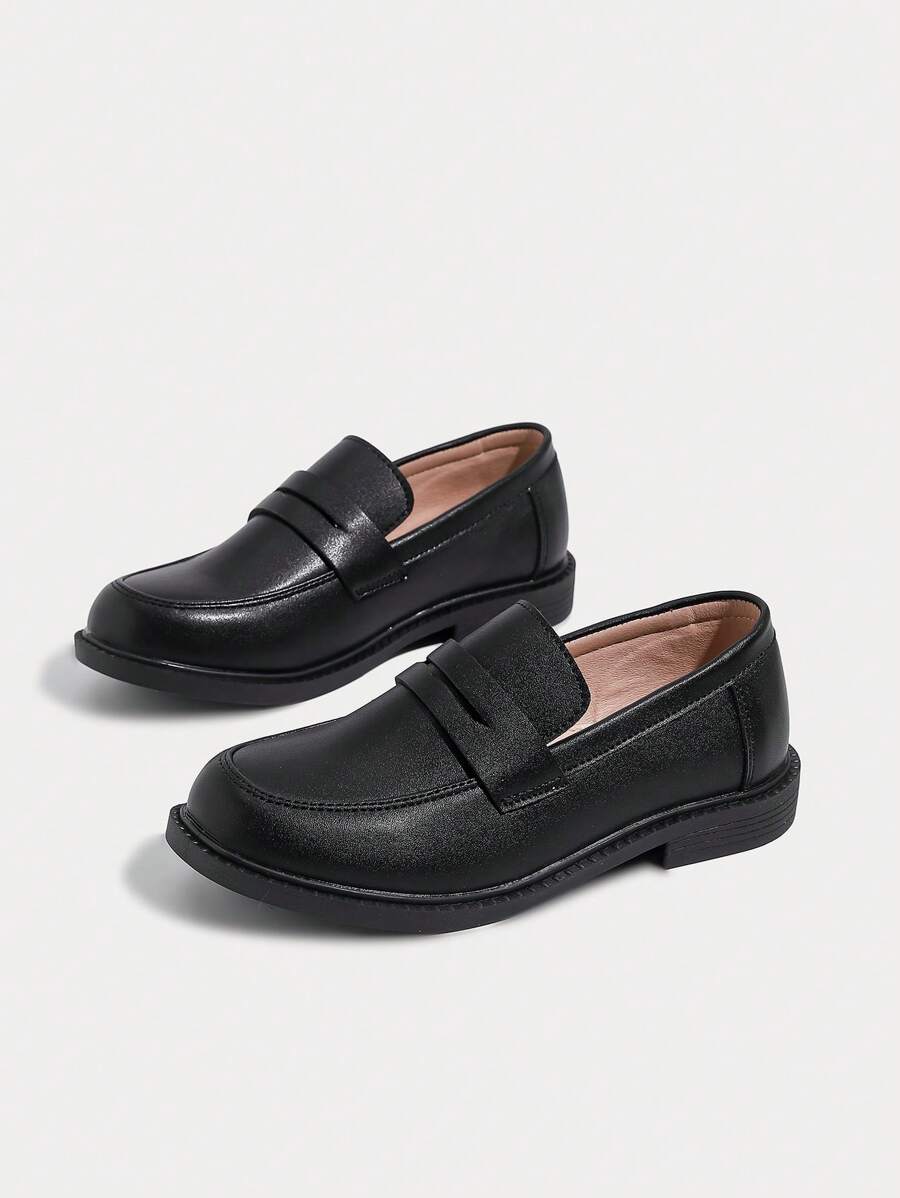 1 Pair Boys' College Style Casual Flat Loafer Shoes