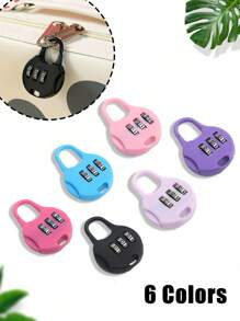 Tsa Certified Black Zinc Alloy Mini Travel Backpack Lock, Vacation Style Metal Password Combination Padlock, No Printing, No Power Required,Digit Mini Round Combination Lock, Padlock, Anti-Theft, Luggage Lock, Student, Dormitory, School Bag, Cabinet, Drawer Lock,For Luggage, Pencil Case, Backpack, Cartoon Waterproof Padlock For Outdoor Travel, Student Dormitory, Cabinet, Drawer,Electric Bike, Bicycle Basket Lock, Helmet Lock, Cabinet, Luggage, Travel Accessories - Multicolor - View 2