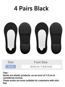 4 paia di calzini da donna dal fondo morbido e ammortizzato, traspiranti e invisibili, adatti a qualsiasi tipo di scarpa, per l'estate