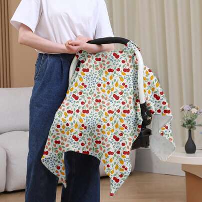 1 件婴儿汽车座椅套，柔软、透气、轻便的平纹细布婴儿汽车座椅遮篷，透气婴儿背带套，夏季婴儿车遮阳罩