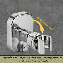 1 Stück Duschkopfhalter ohne Bohrung, beweglicher und einstellbarer Badezimmer Duschkopfhalter, Saugnapf Duschkopfhalter, Badezimmer Handbrause Halterung, Aufbewahrungshaken