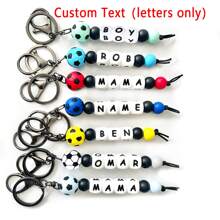 1pc Colorful Football Silicone Keychain, Personalized Handmade Custom Beads, Sports Keychain/Backpack Chain, Sports Gift,Apparel Accessories,Chic Autumn,Boyfriend,Girlfriend,Family,Friends - Silicone Keychain - View 12