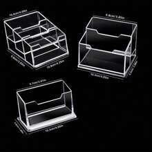 1pc Clear Acrylic Business Card Holder, Double/ Triple-Layered Simple Desk Name Card Stand For Trade Shows And Offices, Back To School Valentine Day