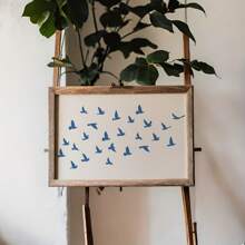 飞鸟模板可重复使用，多功能工艺模板，适用于 DIY 项目、家具、墙壁、织物和帆布艺术、返校、学校用品 - 白色 - 查看 4