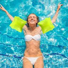 1 Pair Random Color Inflatable Arm Ring, Swimming Auxiliary Arm Ring, Swim Arm Float Ring,Suitable For Swimming Training Beginners - Random Color - View 5