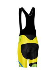 FASTHOUSE 1pc High-Quality Powerband Men's Cycling Shorts With 9D Padded Breathable Bib, Suitable For Cycling - Black - View 5