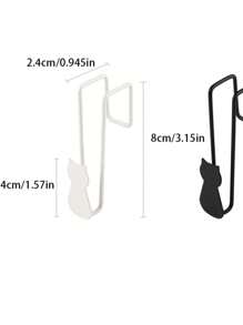 2 pièces Crochets design chat de bande dessinée, support de crochet adhésif pour la salle de bain, la chambre, la cuisine, le bureau. Pas de perçage, retour à l'école