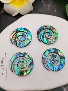 4pcs Double Side Abalone Shell Polynesia Charms For Jewelry DIY Making, Tropical Beach Island Jewelry - Multicolor - View 12