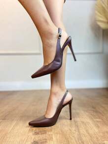 Women's Open Toe Pumps With 11cm Heel Angela Galvão 2 - Cà phê nâu - Xem 2